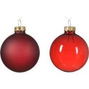 Kerstbal glas d6 cm ossenbloed 6st kerst