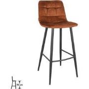 LABEL51 Barkruk Jelt - Oker - Velours - Hoog