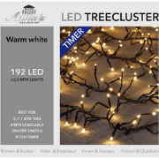 0,7-1 meter treecluster 2,5 meter / 192 LED classic warm met timer