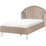 AMBILLOU - Bed - Taupe - 120 x 200 cm - Fluweel