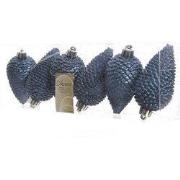 3 stuks - Dennenappel plastic glitter hang diameter 4.5x8cm nacht blau...