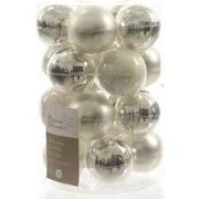 3 stuks - Kerstbal glas zilver mi x 60 mm assortie