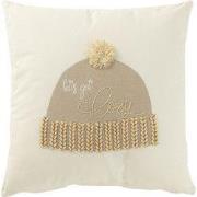 J-Line - Kussen Muts Let&amp;#039;s Get Cozy Katoen Wit/beige - 45x45x...