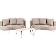 PARORI - Loungeset 6-zits - Beige - Olefine/Aluminium