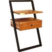 Nachtkastje Massief Acaciahout - Naturel - Metalen Frame