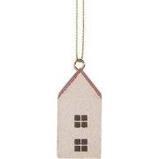 Clayre & Eef Hangers Huis 3x3x6 cm Wit Hout