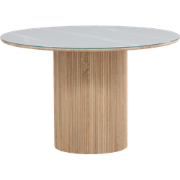 Maurits ronde eettafel met glazen tafelblad bruin - Ø120 cm