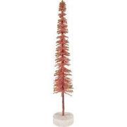 Clayre & Eef Kerstdecoratie Beeld Kerstboom Ø 5x25 cm Roze Hout