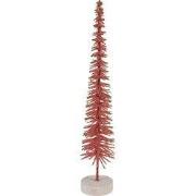 Clayre & Eef Kerstdecoratie Beeld Kerstboom Ø 6x30 cm Roze Hout