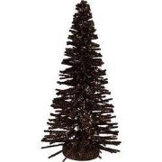 Clayre & Eef Kerstdecoratie Beeld Kerstboom Ø 14x25 cm Bruin Hout