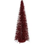 Clayre & Eef Kerstdecoratie Beeld Kerstboom Ø 20x50 cm Rood Hout