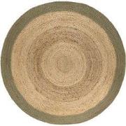 Rond vloerkleed Jute Naturel/Groen - Rond 240 Ø - (XL)