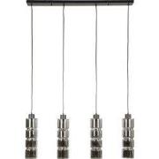 Hanglamp - Chrome Glas - 105x12x150cm - 4-Lichts - Cylinder