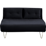 VESTFOLD - Slaapbank 2-zits - Zwart - Fluweel