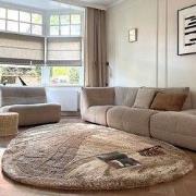 Organisch hoogpolig vloerkleed Odelia bruin/taupe - Interieur05 Bruin;...