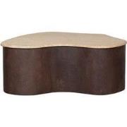 LABEL51 Salontafel Davi - Espresso - Travertin - 80 cm
