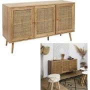 Home Deco Factory Dressoir Bali – 3 Deuren – Rotan & Hout – 115 cm