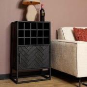 Starfurn - Wijnkast New York - Zwart - 35x55x90 cm