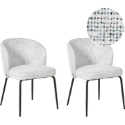 ZANA - Eetkamerstoel set van 2 - Blauw - Polyester