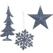 10 stuks! Hanger plastic glitter nachtblauw