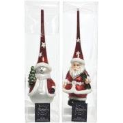 Piek glas figuur d8 en h8 cm rood/wit