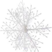 5 stuks - Sneeuwvlok hang d18 cm wit/iris 2st