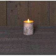 B.o.t. kaars berk wit bewegende vlam 7.5x10cm 3xaaa/timer