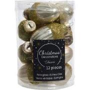 2 stuks - 12 Glazen eikels met dop 30 x 40 mm parel