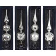 Piek glas groot d8 cm en h31 cm zilver