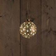 Ball Glass Matt Gold With Stars 10Cm / Led Warm White /