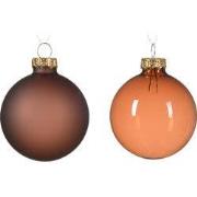 Kerstbal glas d6 cm espresso 6st kerst