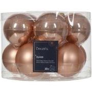 Kerstbal glas d6 cm rose ass 10st kerst