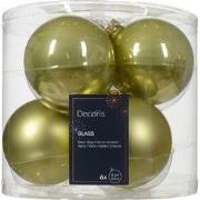 Kerstbal glas d8 cm pistache ass 6st kerst