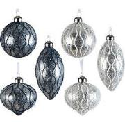 Mix glas d8 cm zilver a6 kerst