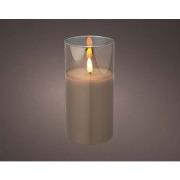 Kaars d7.5h15cm-1l rookgrijs kerst