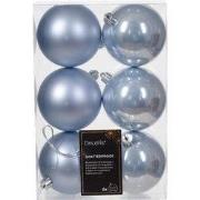 Kerstbal kunststof d8 cm mblw 6st kerst