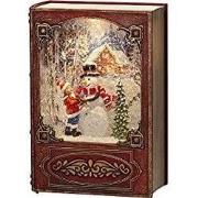 LED kerstlantaarn boek met sneeuwpop