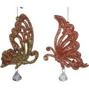 Acrylic Rosegold Butterfly 2/A 5x5x10 cm kerstornament