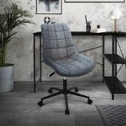 Bureaustoel op wielen antraciet met kunstlederen bekleding en metalen ...