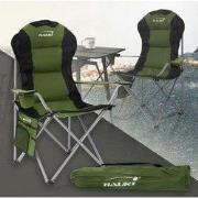 Opvouwbare campingstoel tot 150 kg Khaki met bekerhouder incl. draagta...