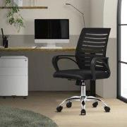 Ergonomische bureaustoel met armleuningen Mesh stof zwart met wielen M...