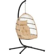 Hangstoel Naturel Rotan - 117x107x195cm - Patras