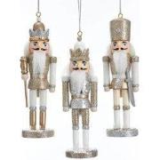 6 inch Wooden Champagne, Silver & White 16,002x3,81x3,81 cm kerstornam...