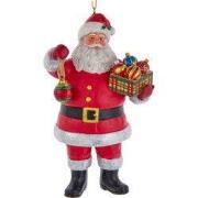4 inch Resin Plaid Santa W/Ornaments 10,16x6,35x4,318 cm kerstornament