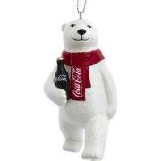 Plastic Coca-Cola ijsbeer die fles vasthoudt 9 cm ornament