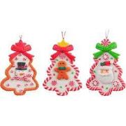 5.125 inch H Clay Dough Tree W/ Santa/ Snowman/ Gingerbread Orna 5x5x1...