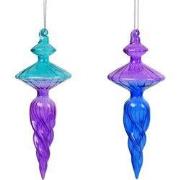 Glas kruisbloem bio glitter 2A 17 cm ornament