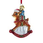 Glas NG kerst rockend dierbaar 7,5 cm ornament