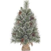Vandans kerstboom met burlap groen frosted TIPS 42 h60xd36cm