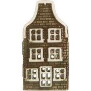 Clayre & Eef Waxinelichthouder Huis 7x7x14 cm Groen Keramiek